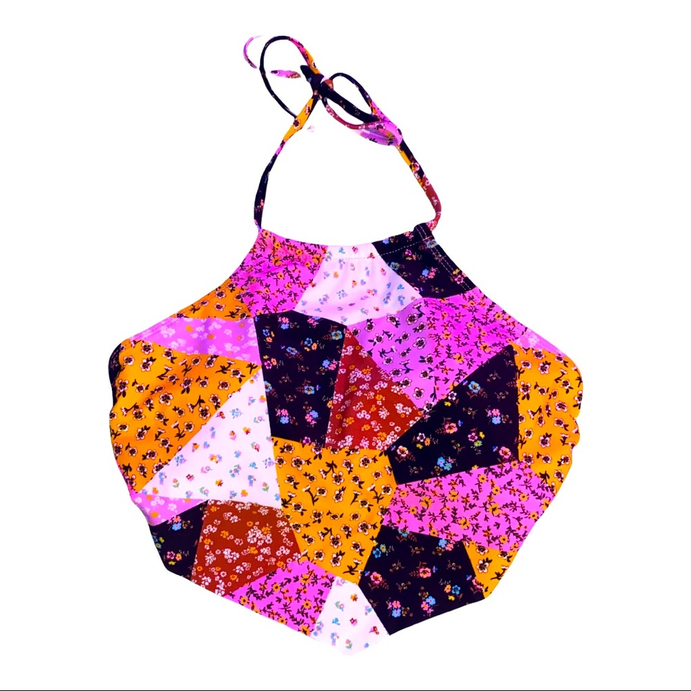 Patchwork/Floral Swim Top